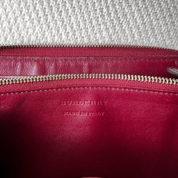 BURBERRY Elmore Horseferry Check leather Zip Around Wallet As is - Picture 8 of 13